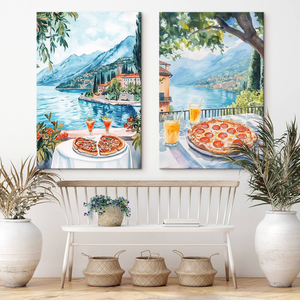 Pizza nad wodą we wnętrzu