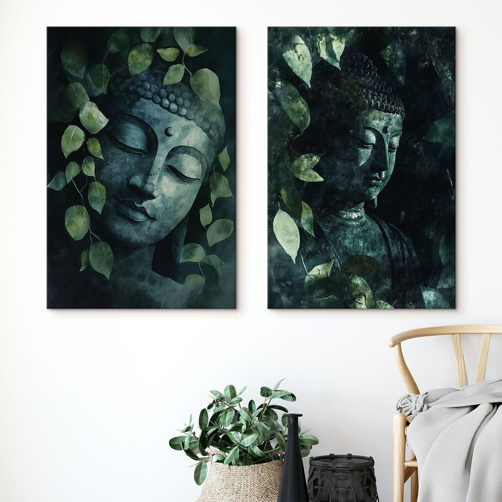 Budda w zieleni we wnętrzu