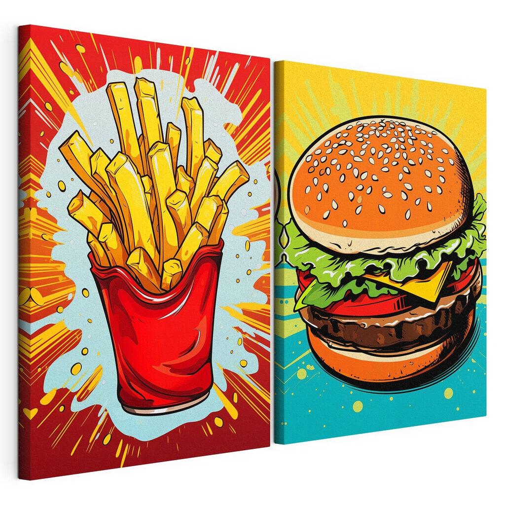 Hamburger i frytki — widok produktu