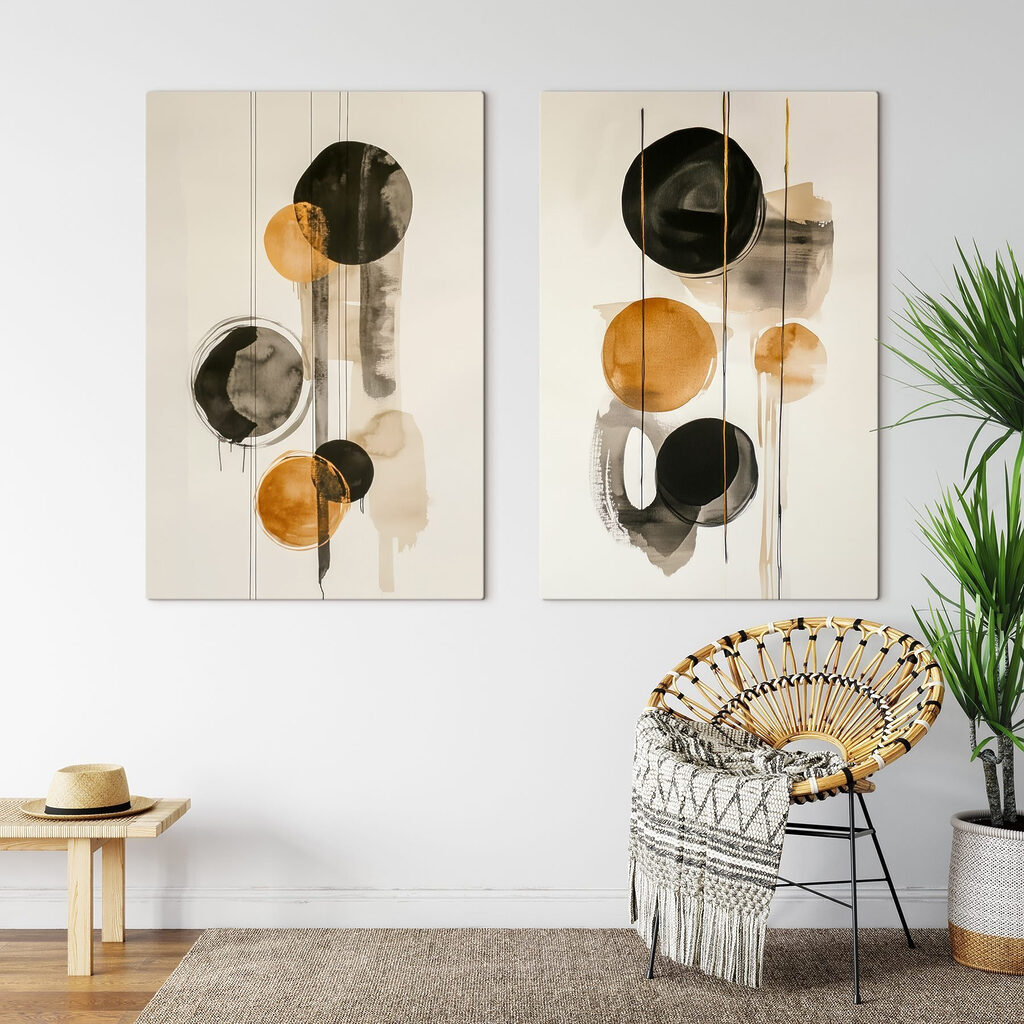 Kręgi w bursztynowym świetle we wnętrzu