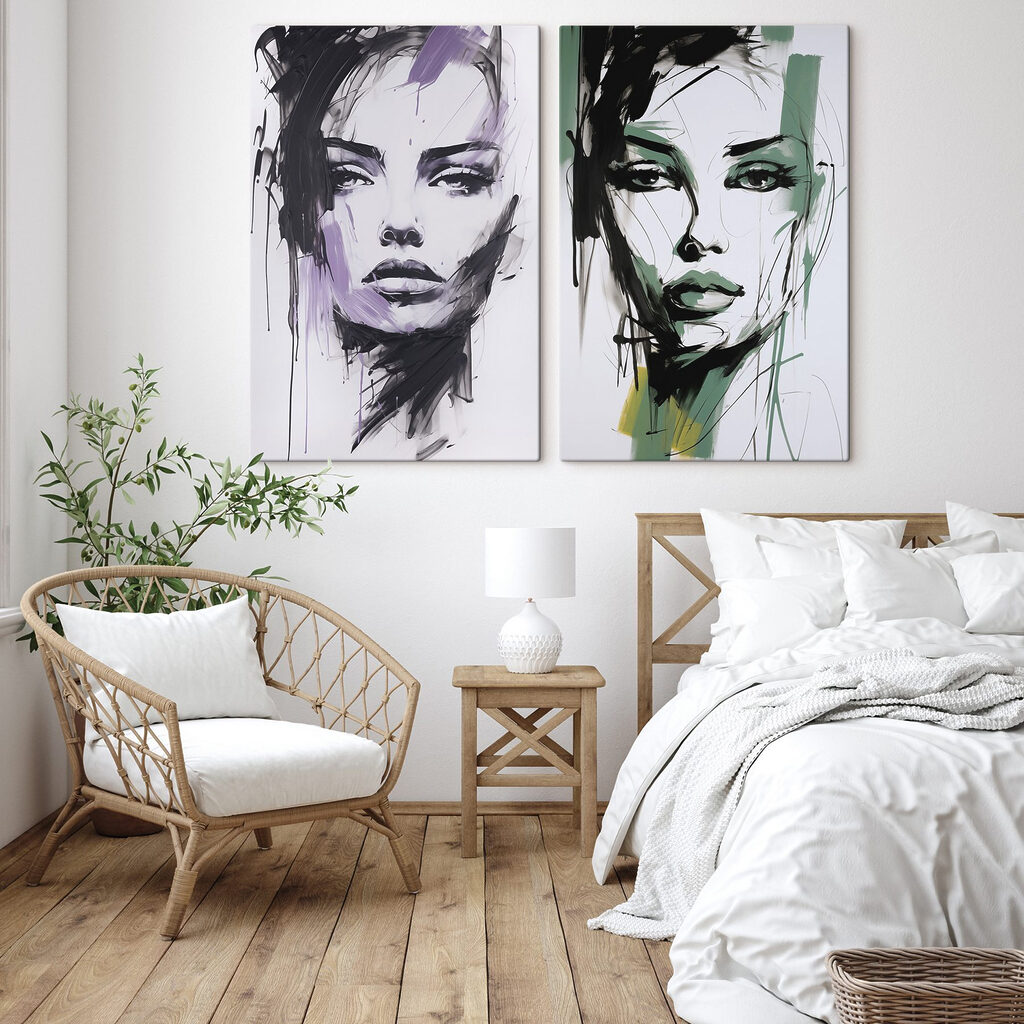 Ekspresyjny portret kobiety we wnętrzu