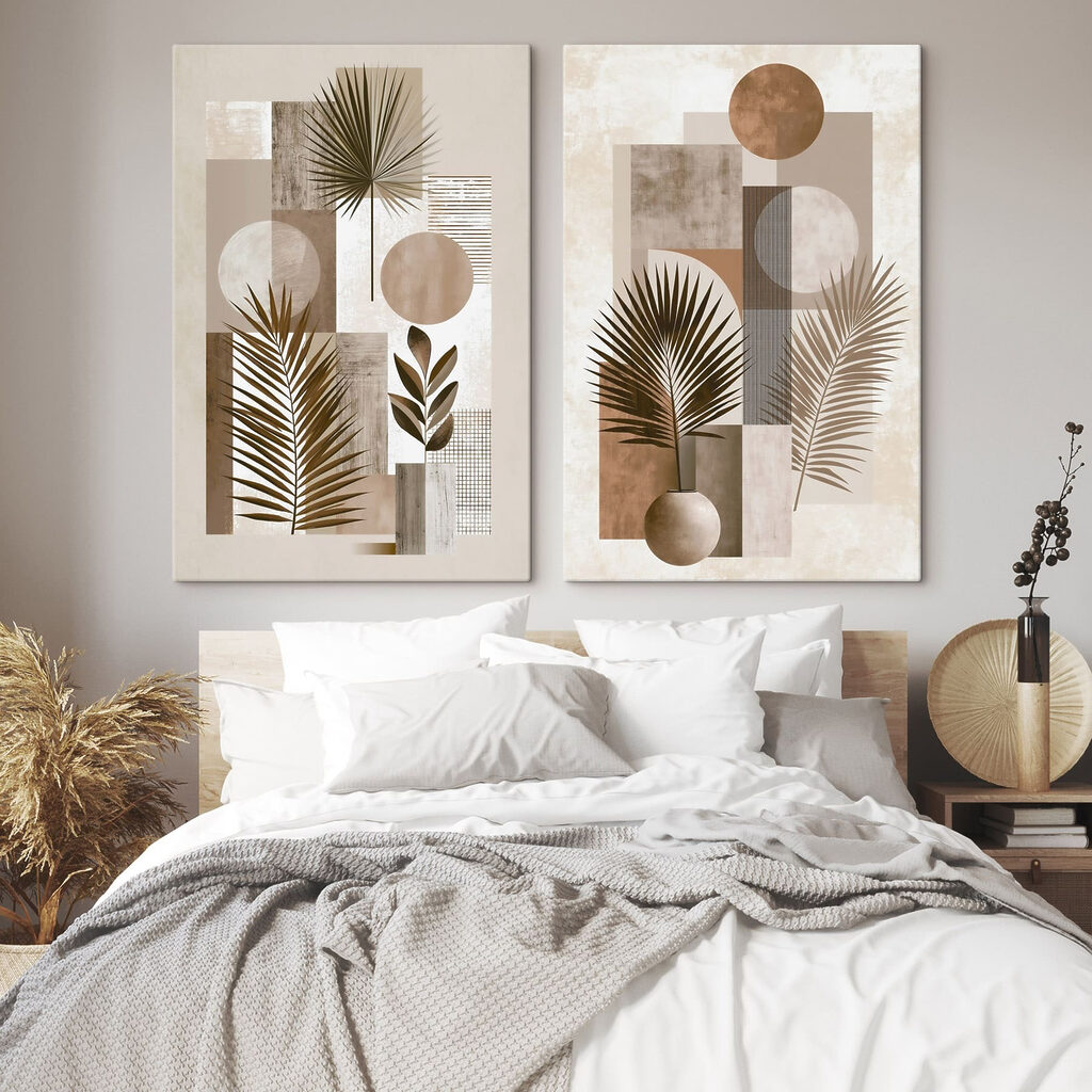 Gałęzie palm wśród spokoju we wnętrzu