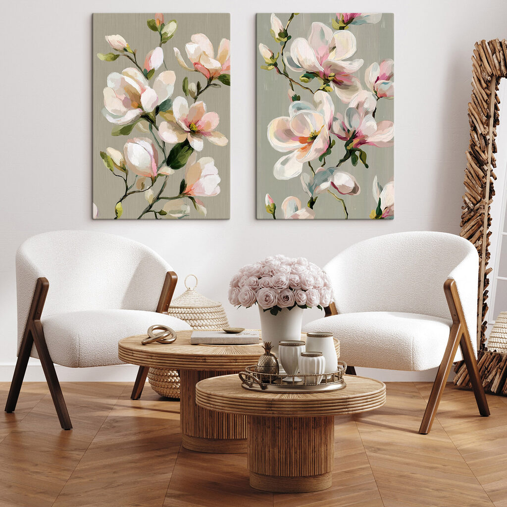 Magnolia w luźnych pociągnięciach we wnętrzu
