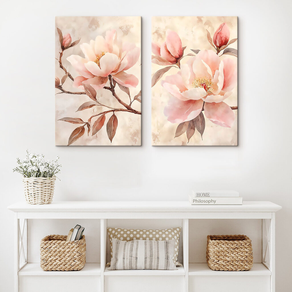 Magnolia w wiosennym świetle we wnętrzu