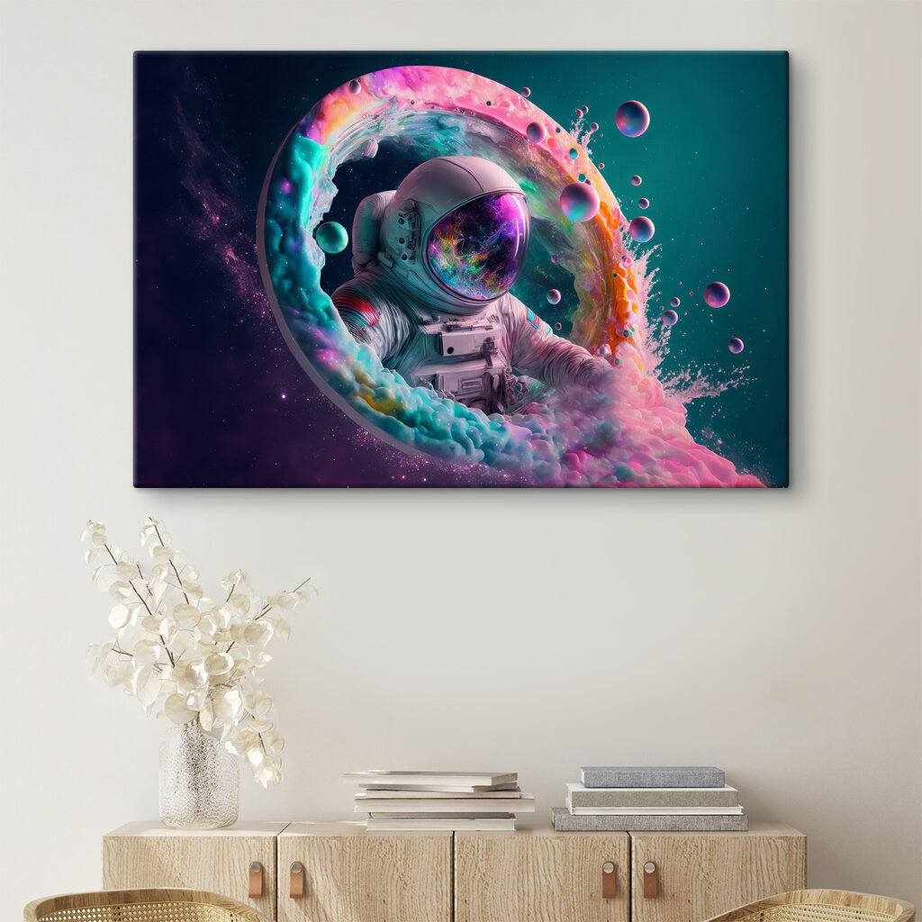Astronauta w kolorowej mgle — wnętrze 3