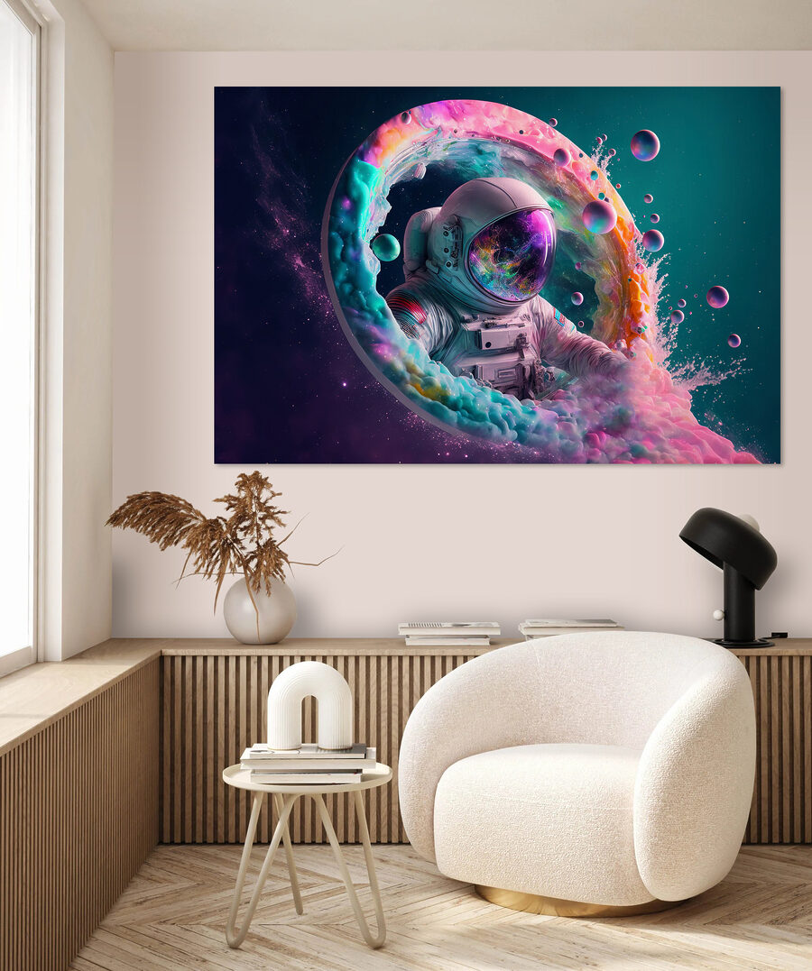 Astronauta w kolorowej mgle — wnętrze 1