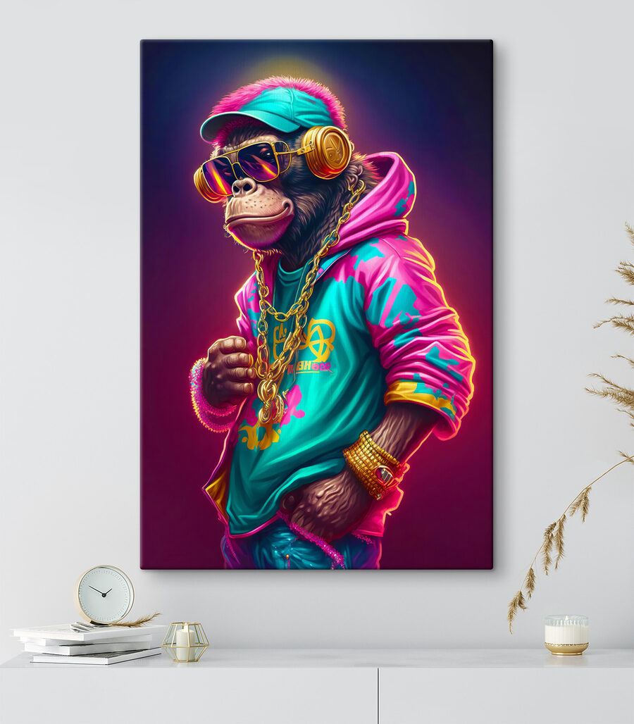 Małpa w neonowej kurtce — wnętrze 4