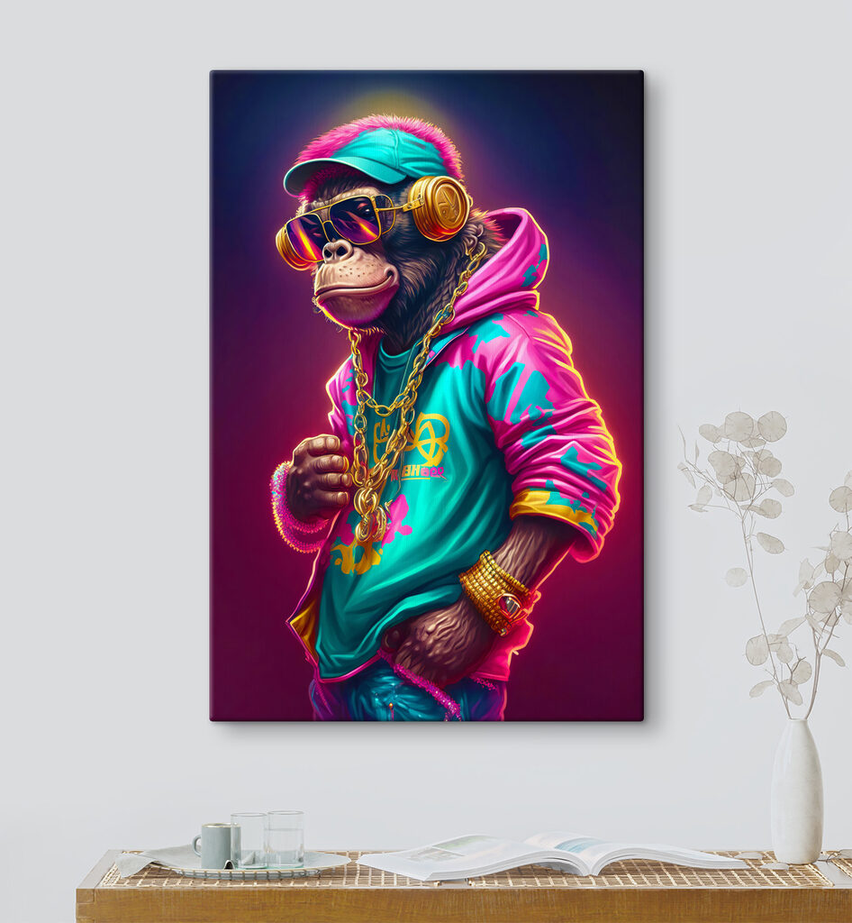 Małpa w neonowej kurtce — wnętrze 5