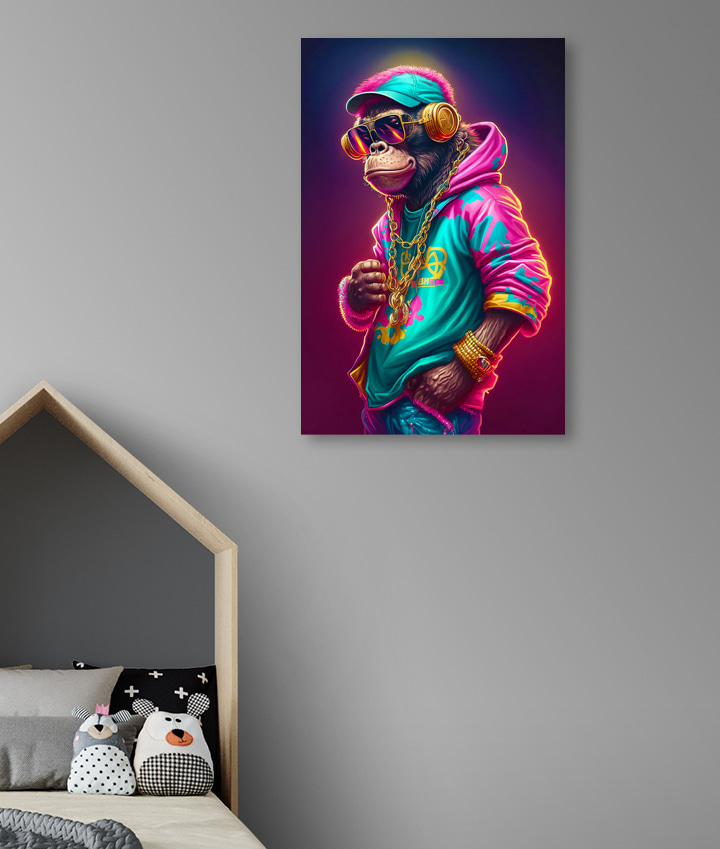 Małpa w neonowej kurtce — wnętrze 2