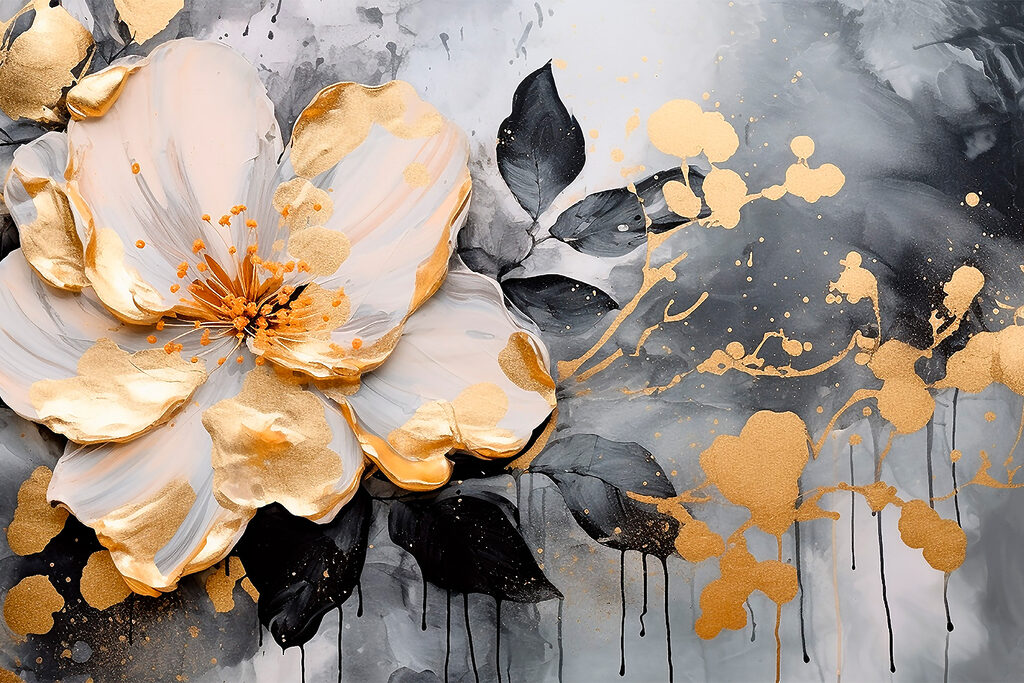 Kwiat w złotych plamach — cały wzór