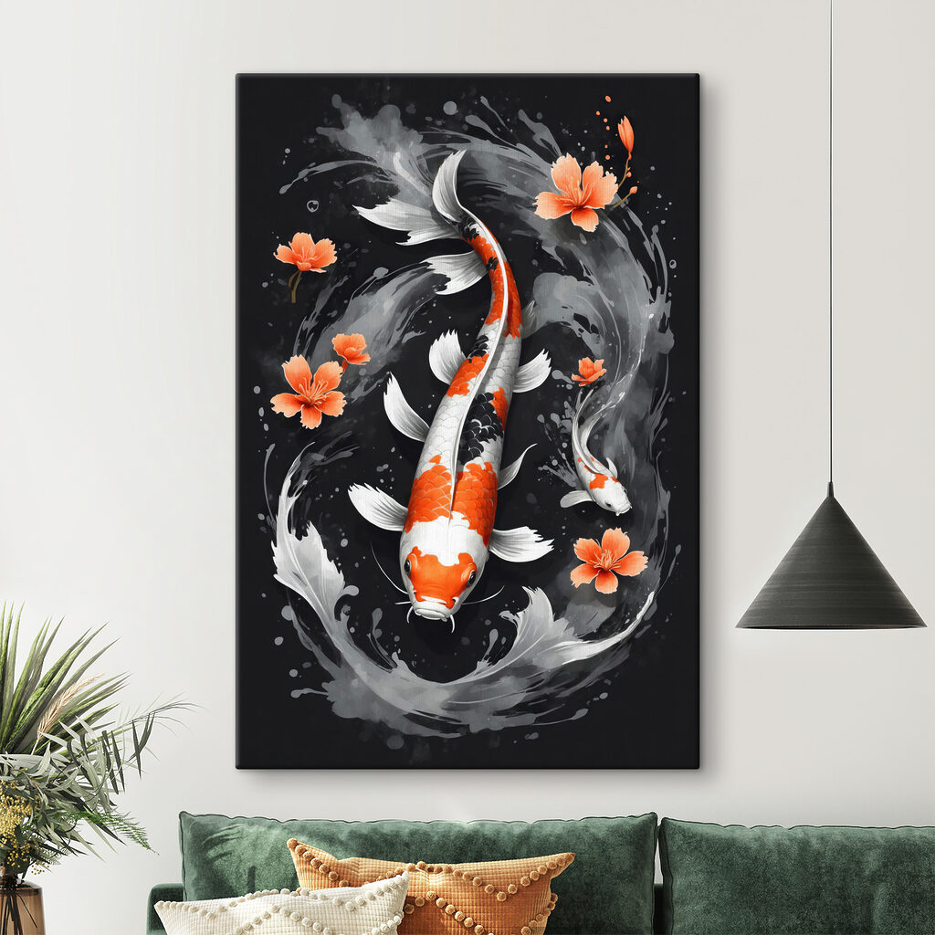 Koi wśród pomarańczowych kwiatów — wnętrze 2