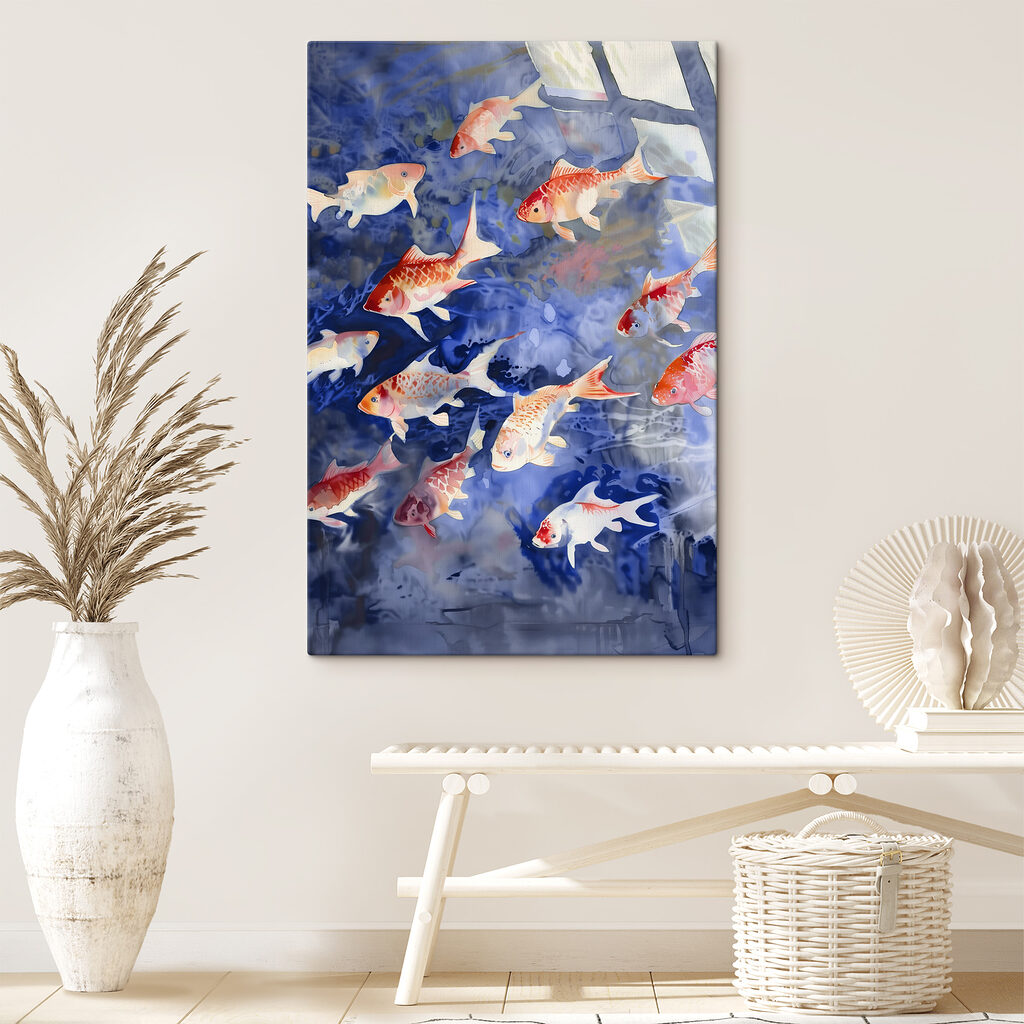 Ryby koi w błękicie — wnętrze 3