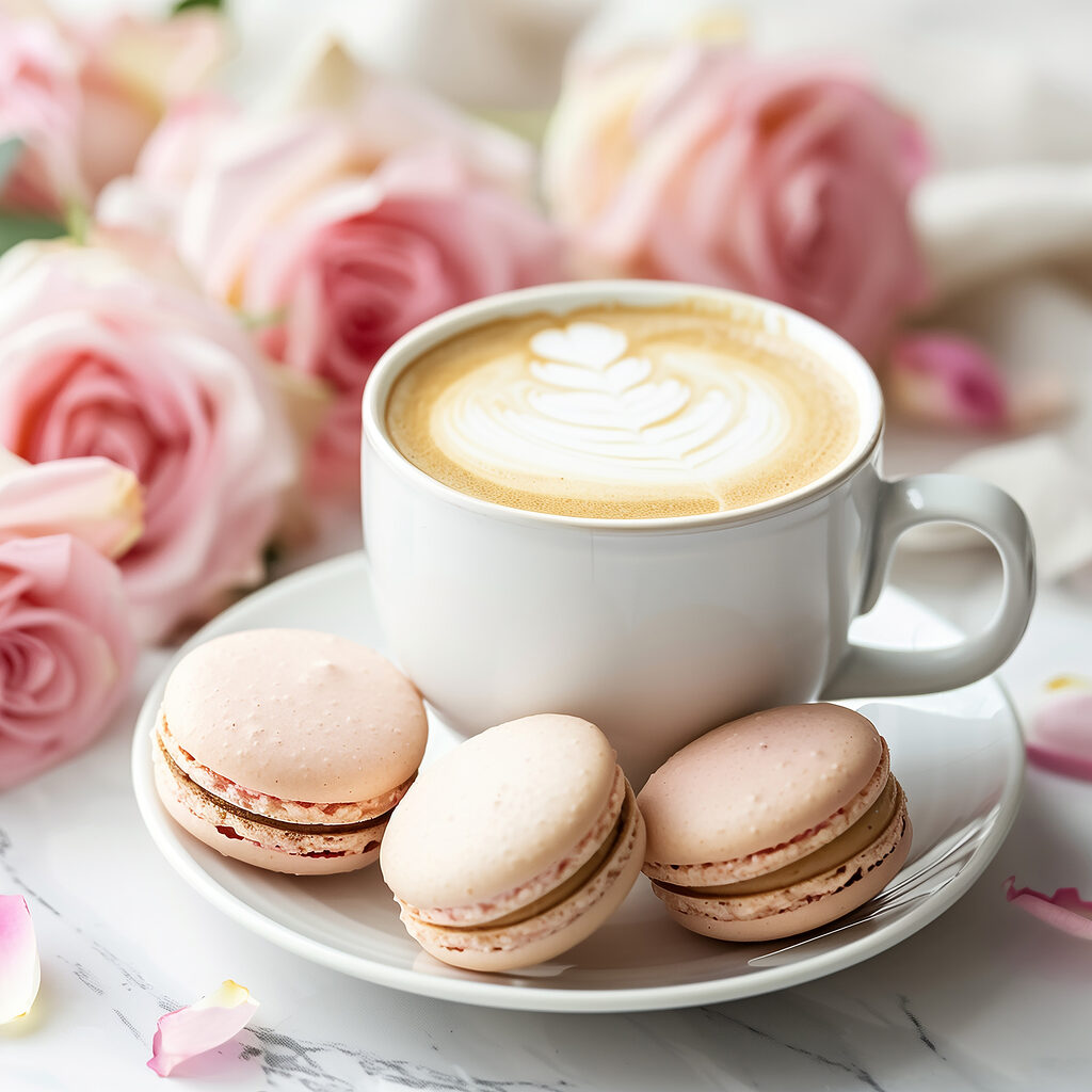 Cappuccino z makaronikami — cały wzór