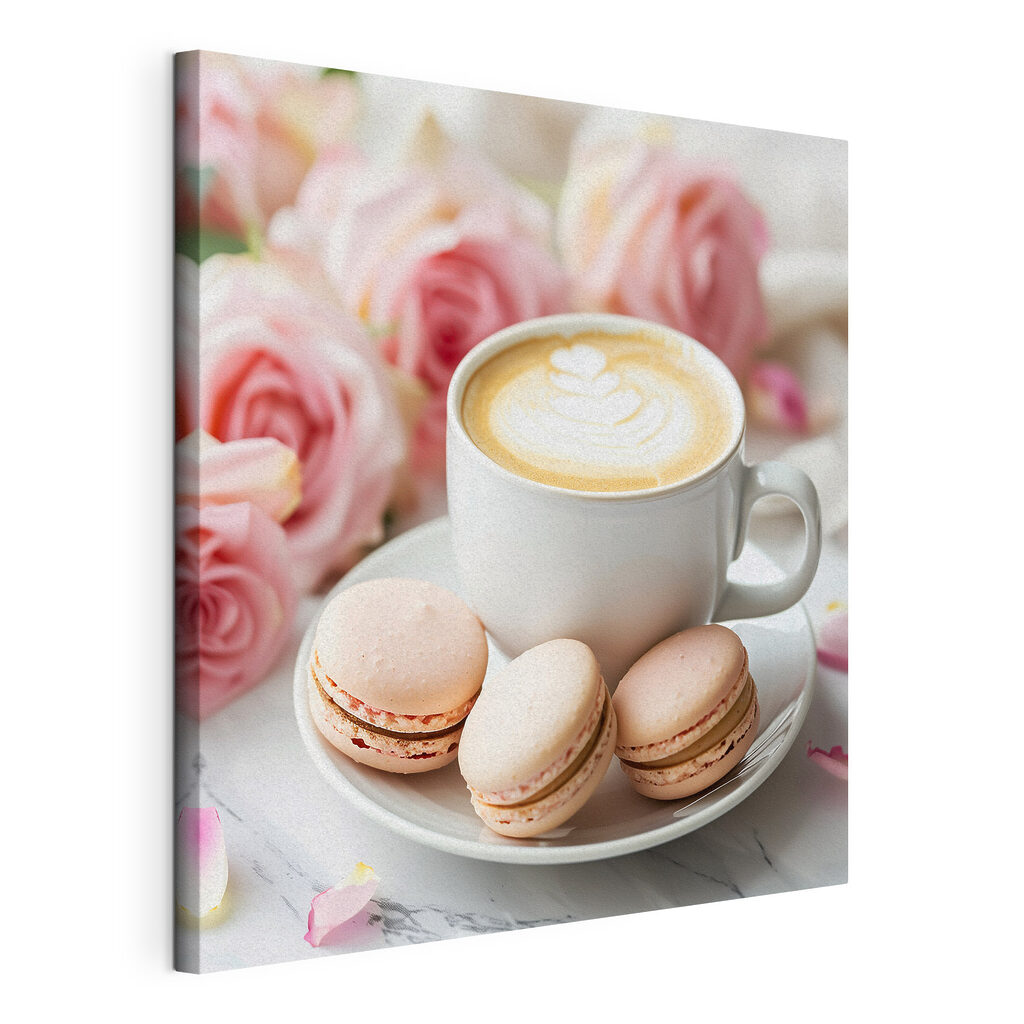 Cappuccino z makaronikami — widok produktu