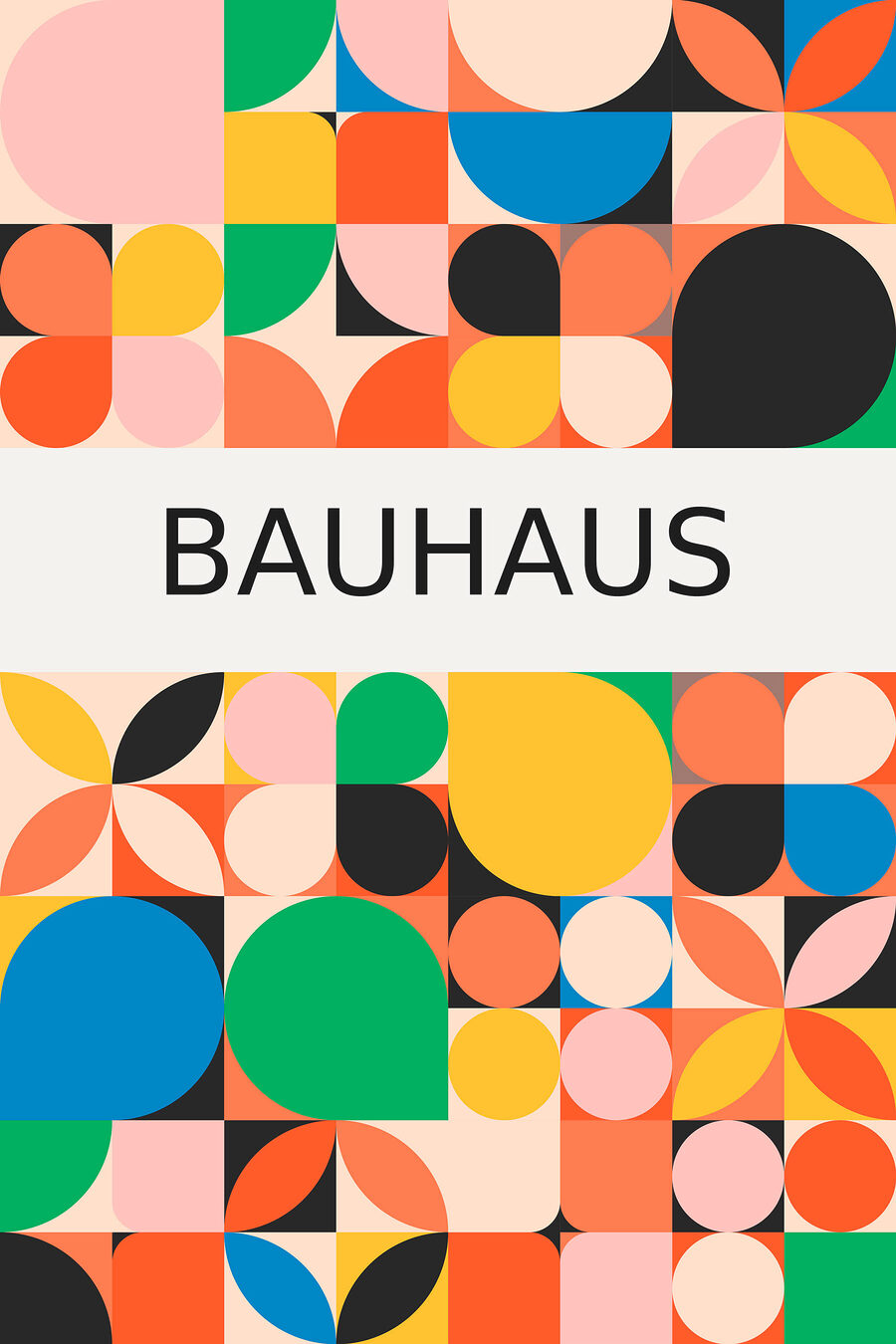 Bauhaus w kolorach — cały wzór