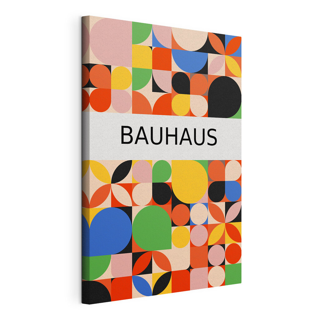 Bauhaus w kolorach — naciągnięte płótno i zawinięta krawędź