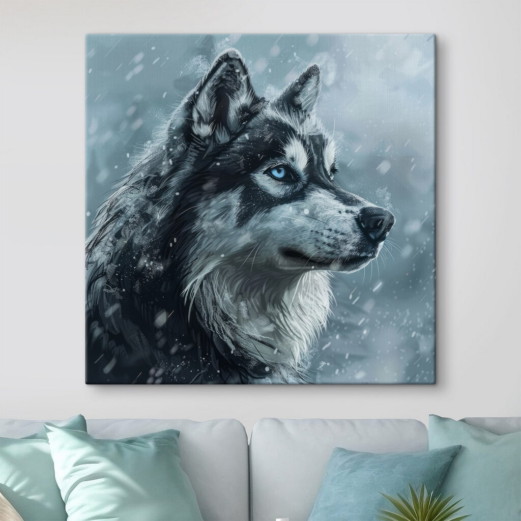 Husky w śniegu — wnętrze 4