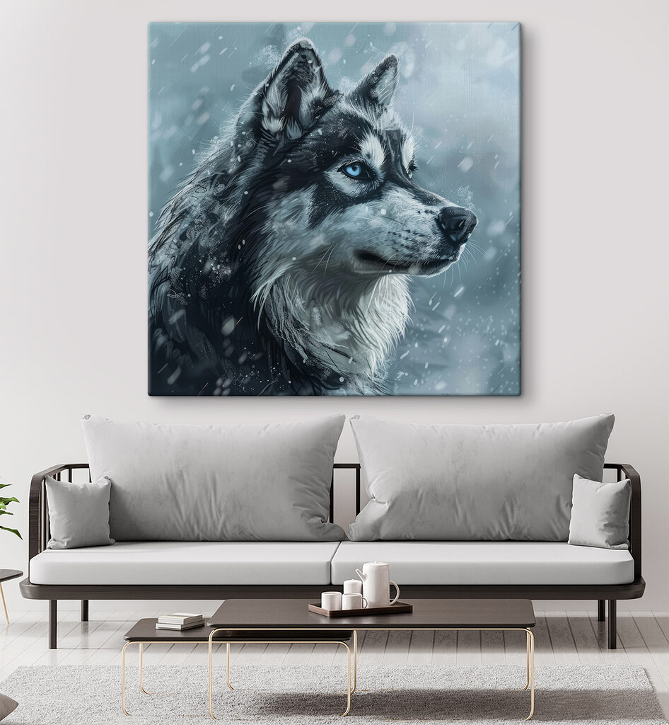 Husky w śniegu — wnętrze 2