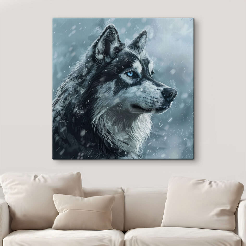 Husky w śniegu — wnętrze 3