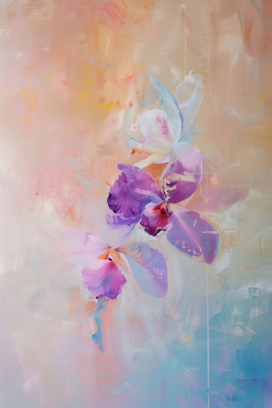 Orchidea w pastelowej mgle — cały wzór