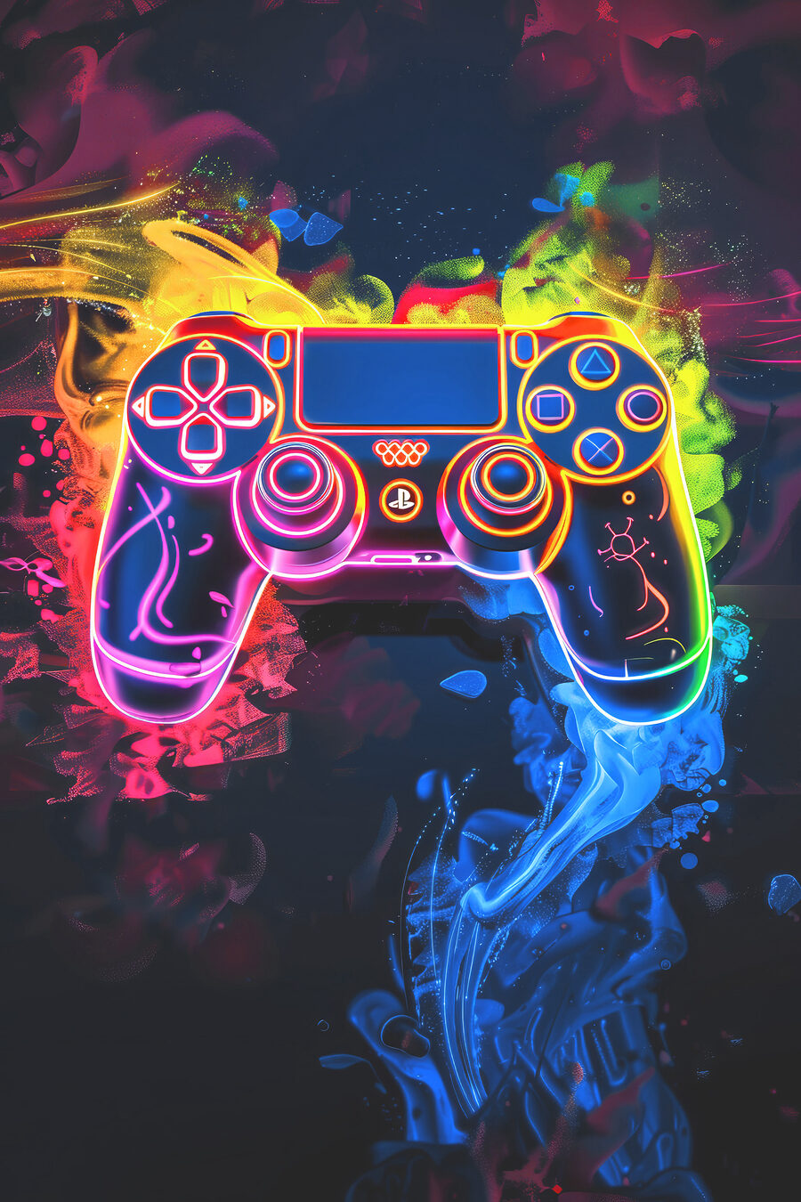 Pad w neonowym blasku — cały wzór