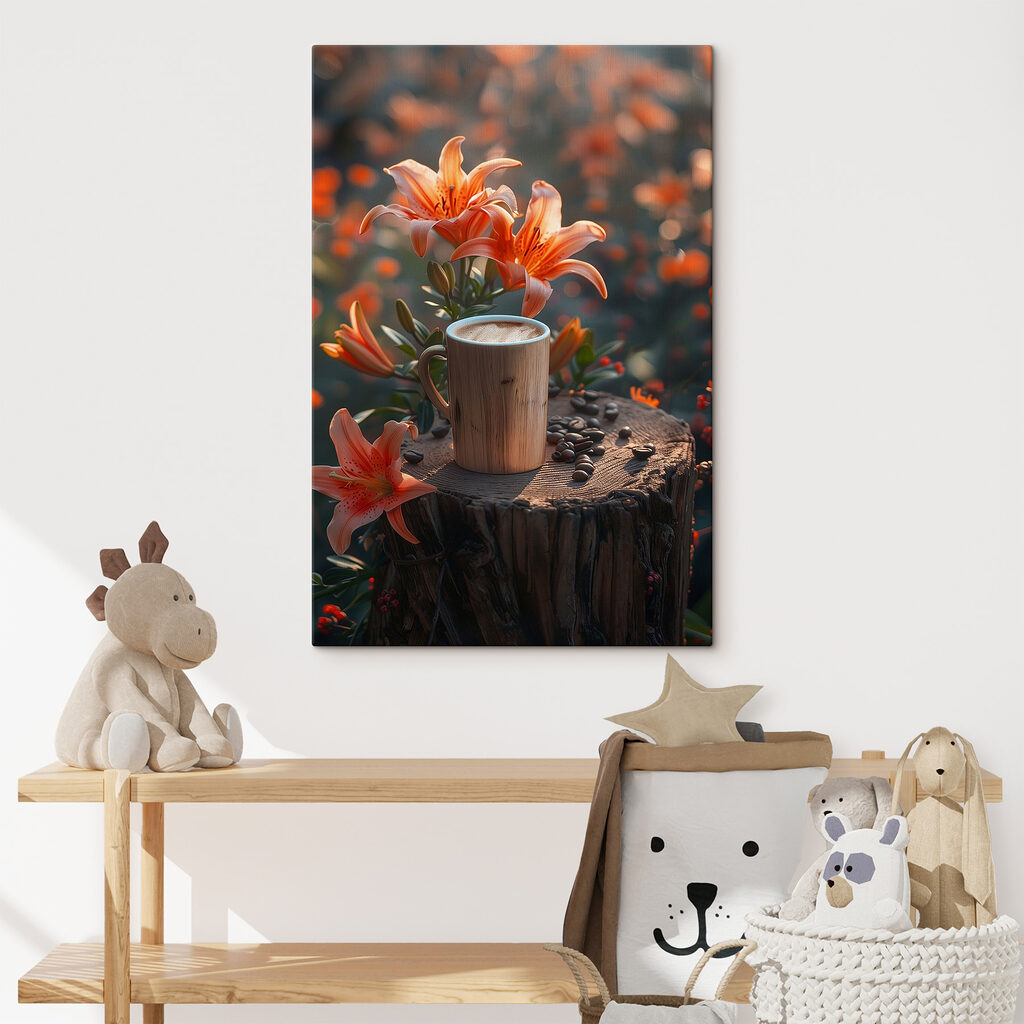 Kawa wśród pomarańczowych lilii — wnętrze 2