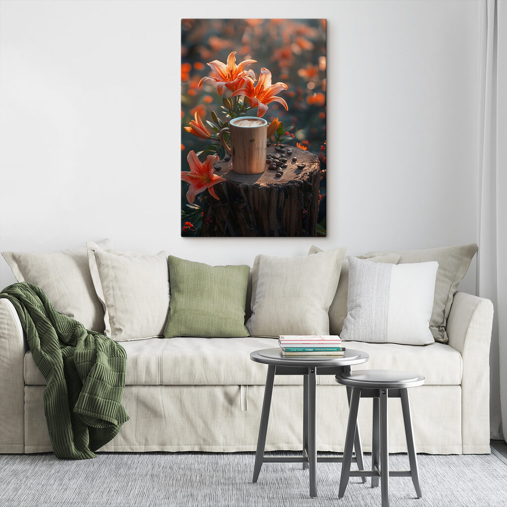 Kawa wśród pomarańczowych lilii — wnętrze 1