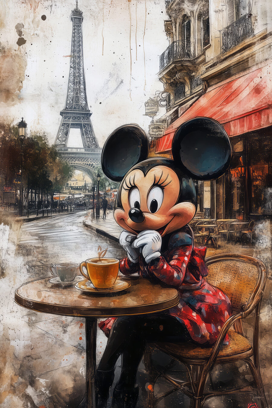 Minnie w Paryżu — cały wzór
