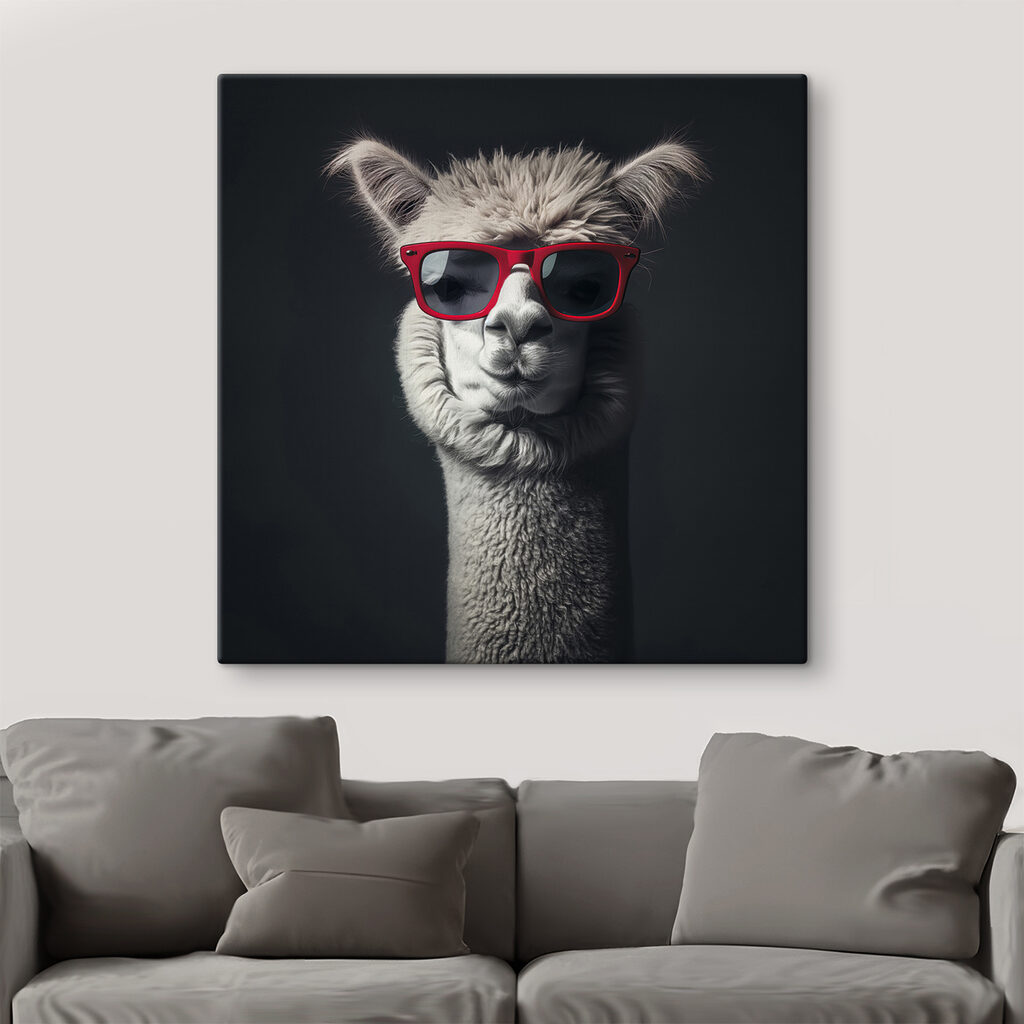 Lama w czerwonych okularach — wnętrze 3