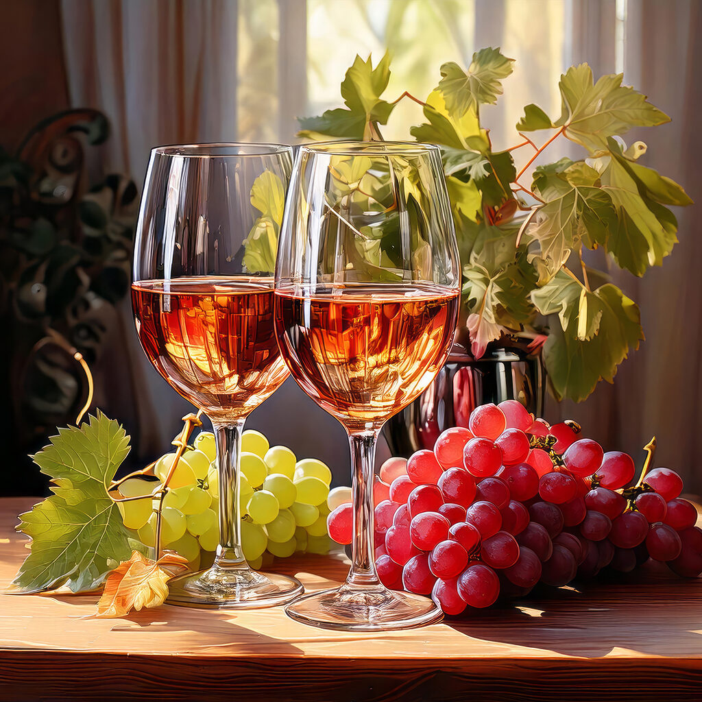 Wino przy oknie — cały wzór