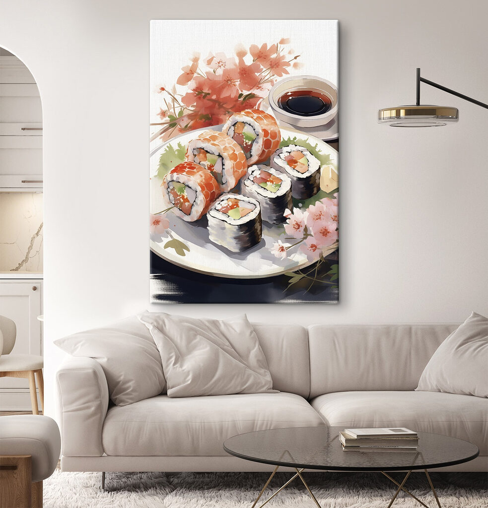 Sushi obok jesiennej gałązki — wnętrze 2