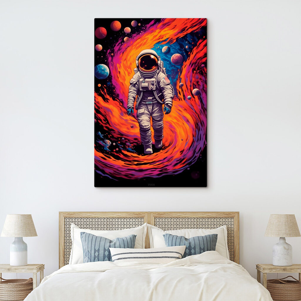 Astronauta w kolorowej bramie — wnętrze 1