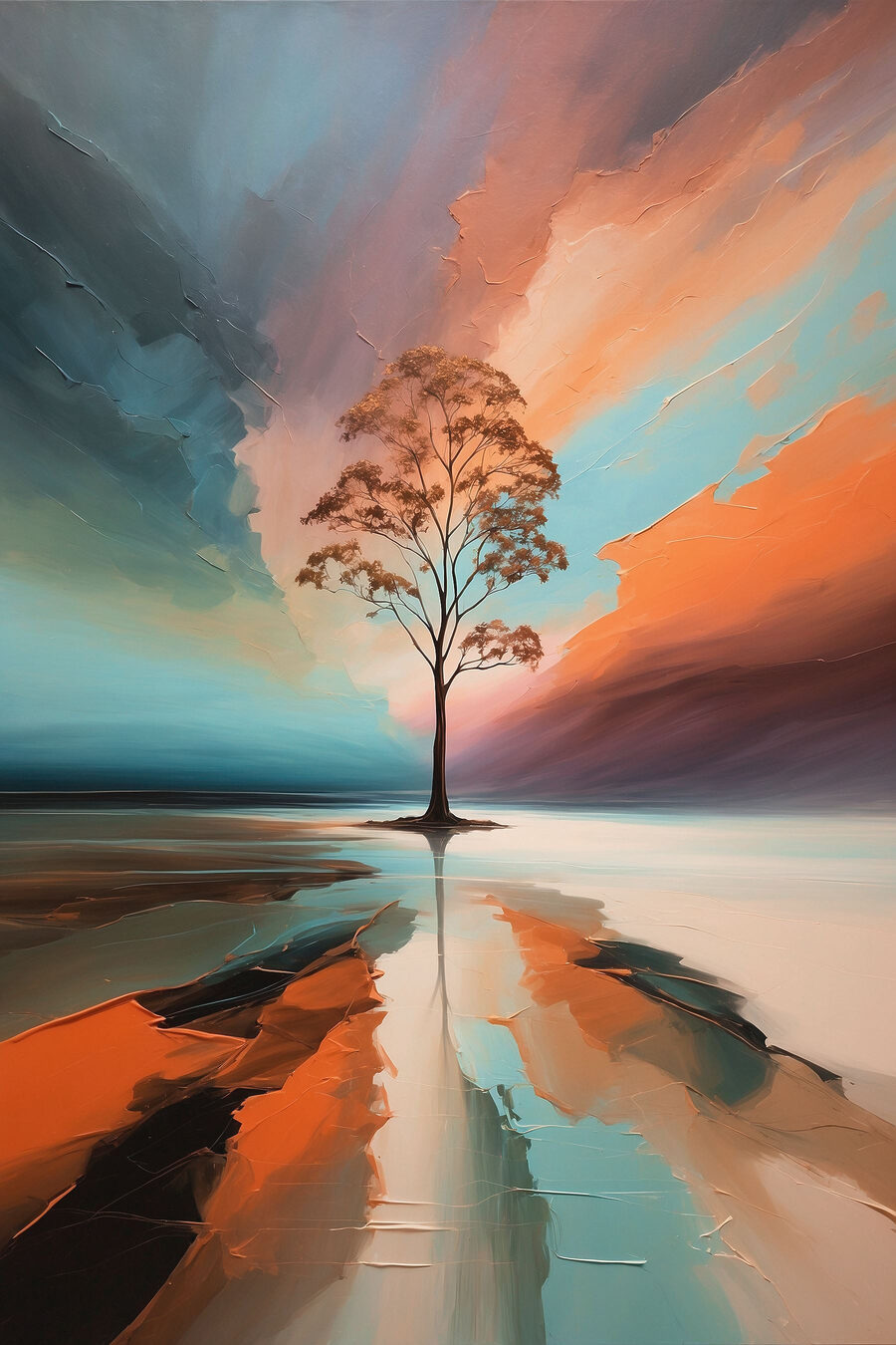 Drzewo w jasnych plamach — cały wzór