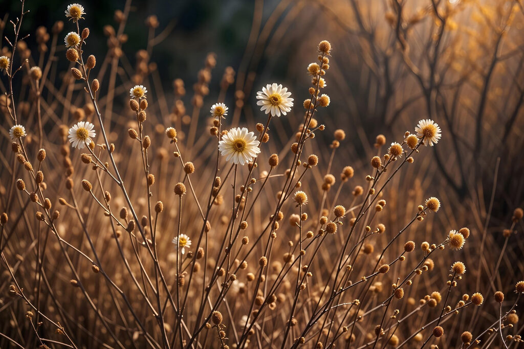 Suche łodygi pod światło — cały wzór