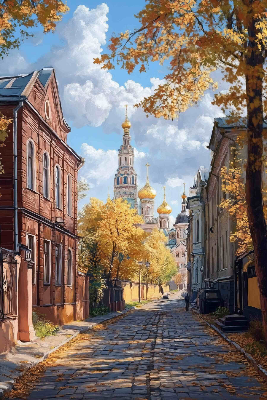 Złota kopuła nad ulicą — cały wzór