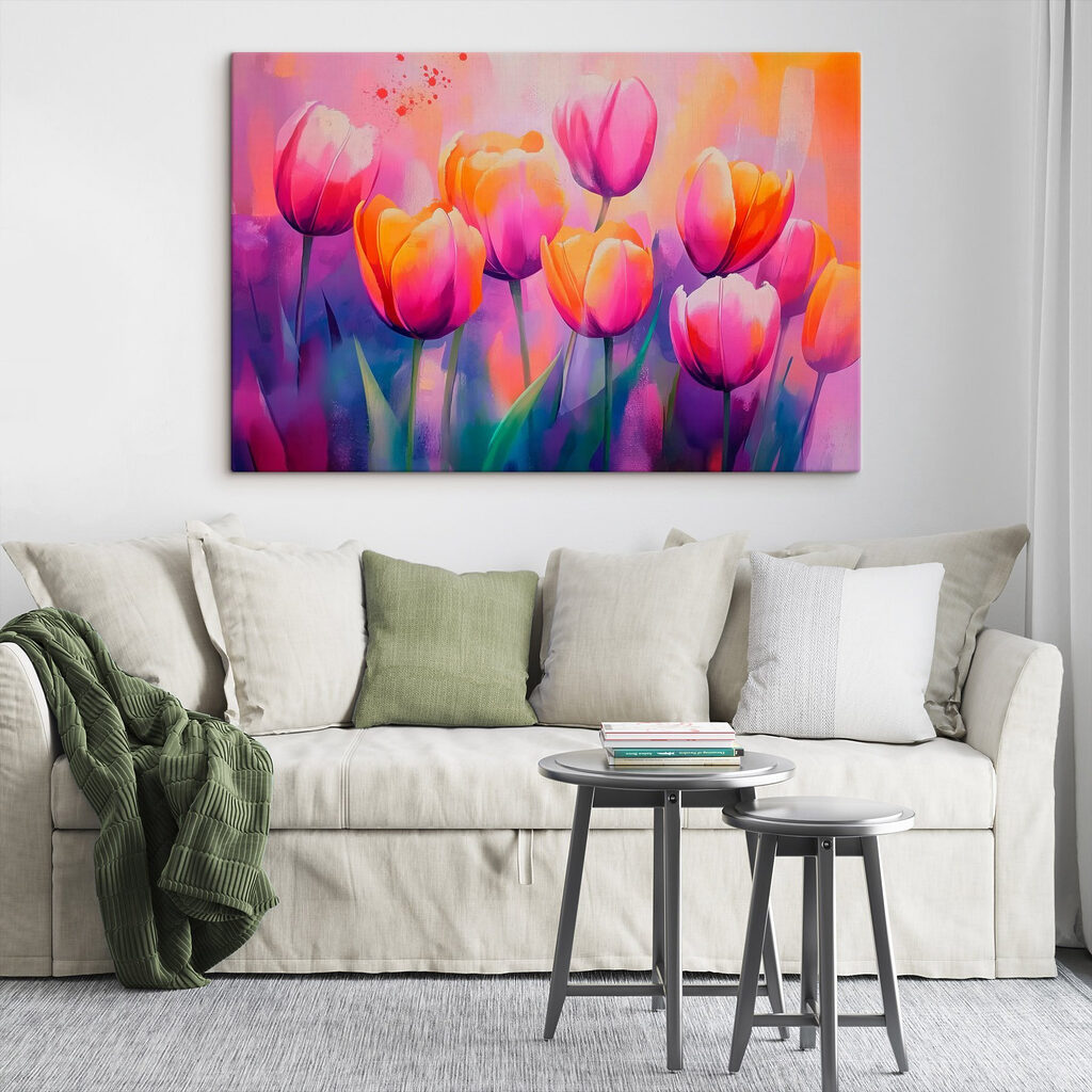 Tulipany w różowym blasku — wnętrze 2