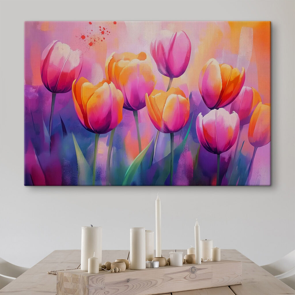 Tulipany w różowym blasku — wnętrze 1