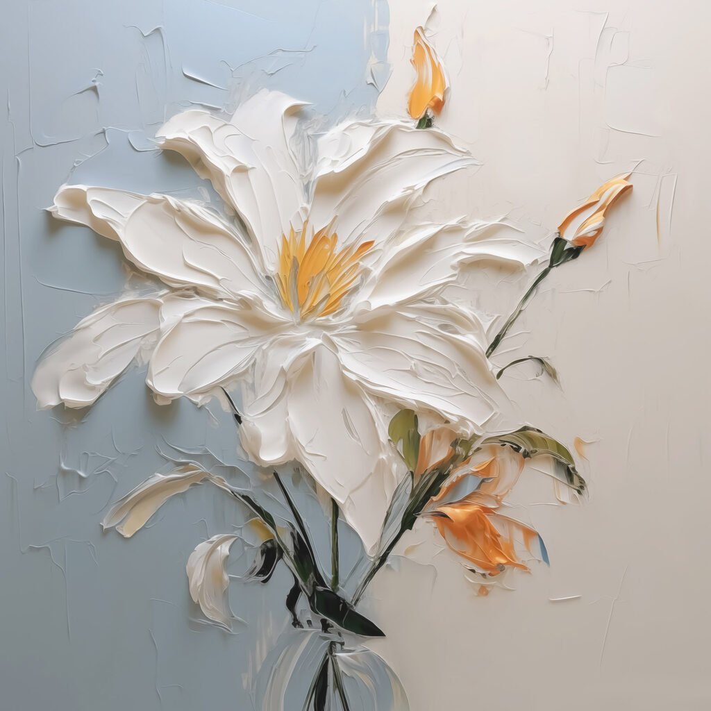 Biała lilia — cały wzór