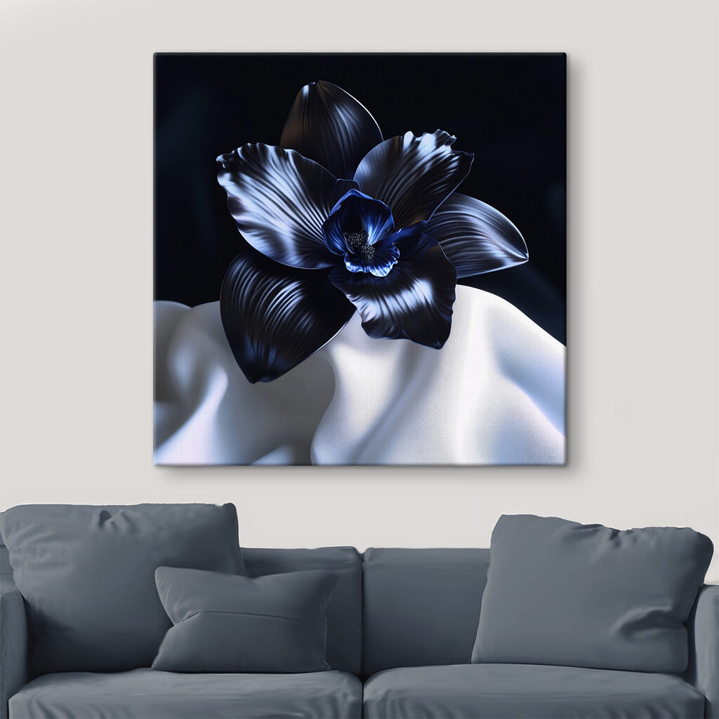 Orchidea na białych fałdach — wnętrze 3