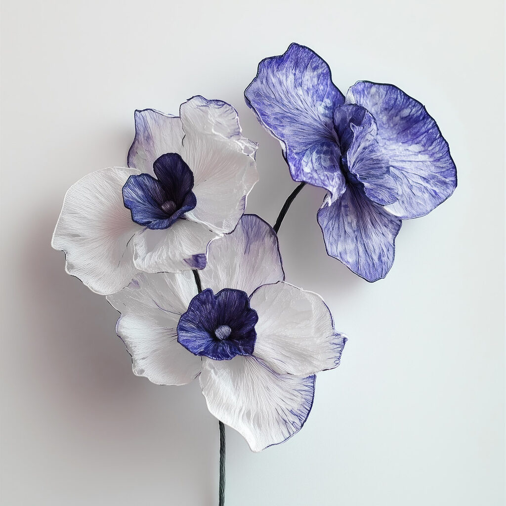Orchidea z błękitnym obrzeżem — cały wzór
