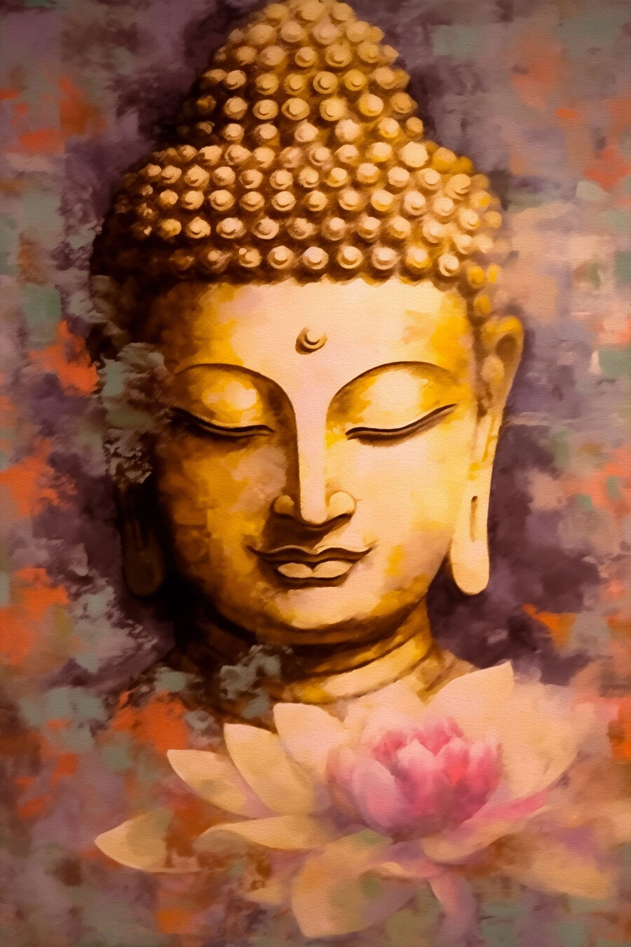 Budda nad różowym lotosem — cały wzór
