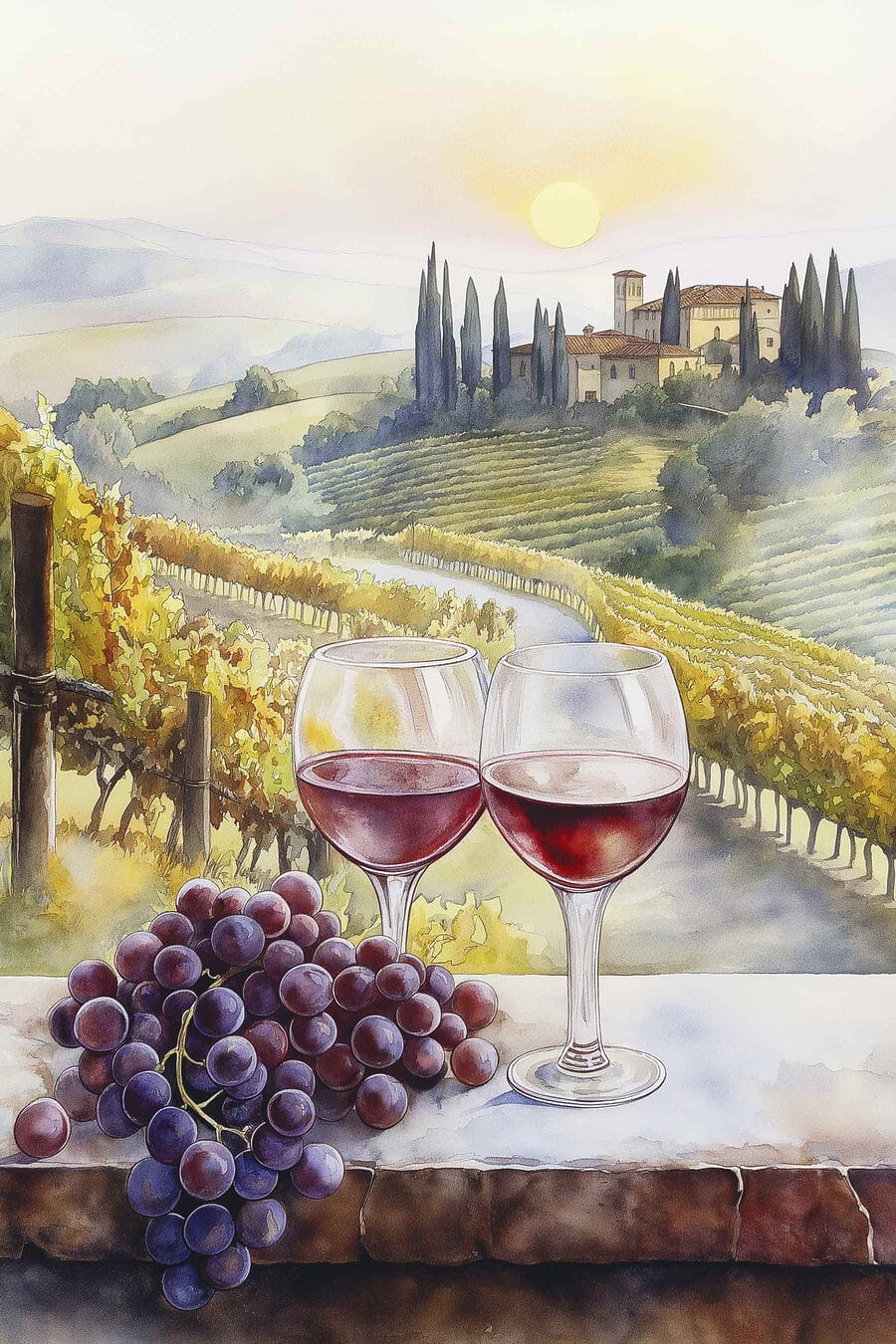 Winogrona przy winnicy — cały wzór