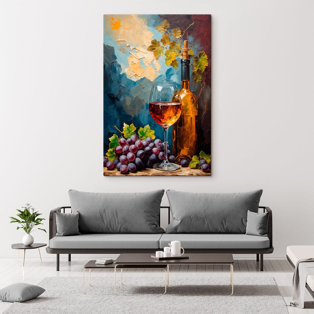 Wino i fioletowe winogrona — wnętrze 4
