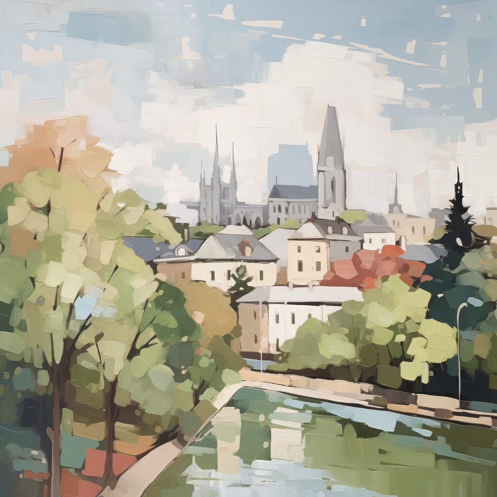 Miasto nad zieloną rzeką — cały wzór