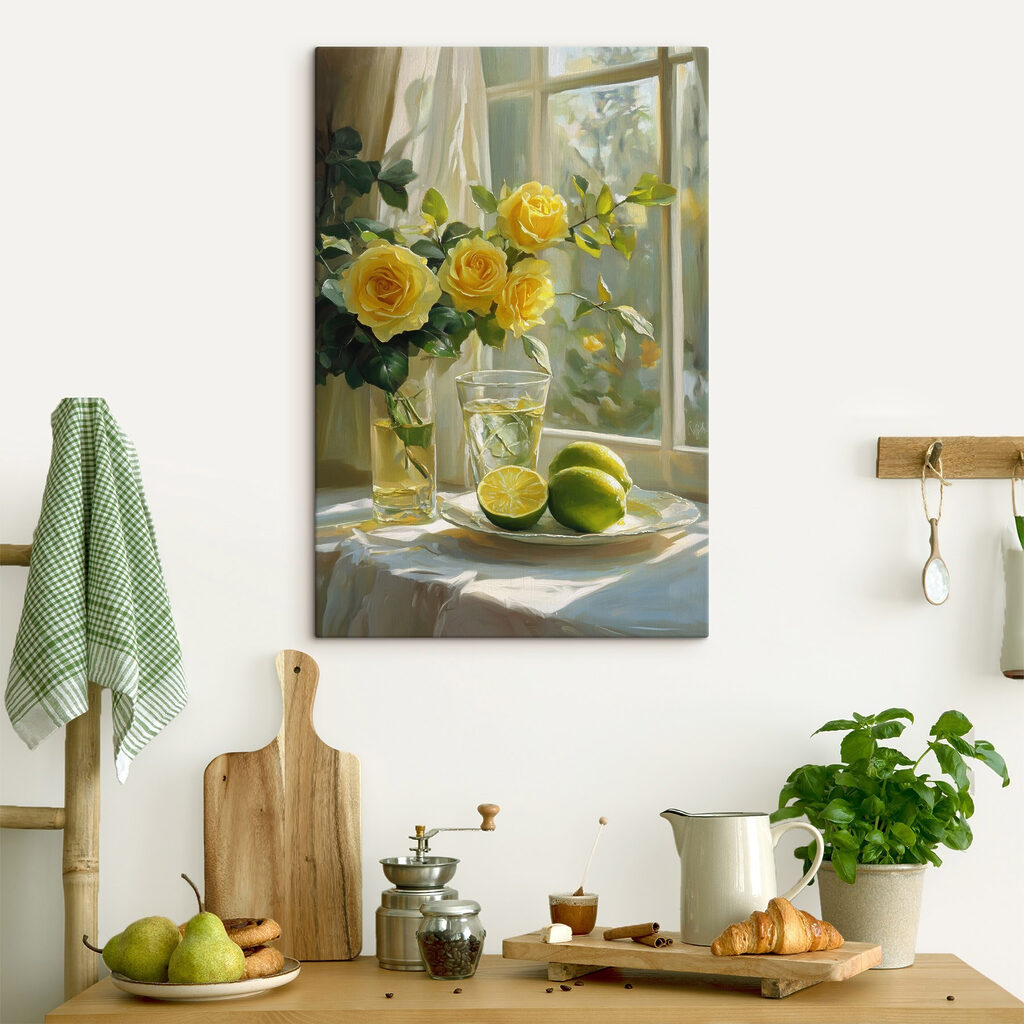 Żółte róże z limonkami — wnętrze 2
