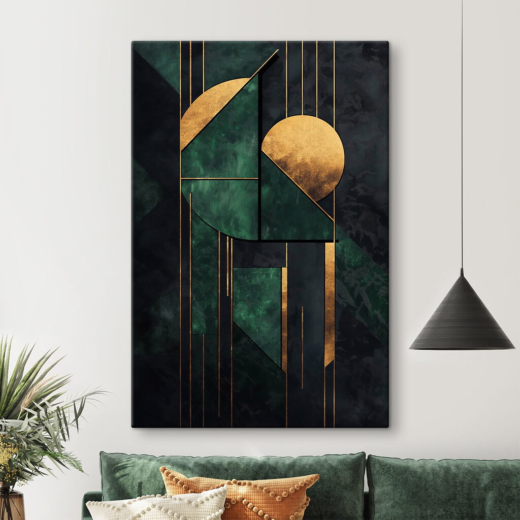 Złota geometria na szmaragdzie — wnętrze 1