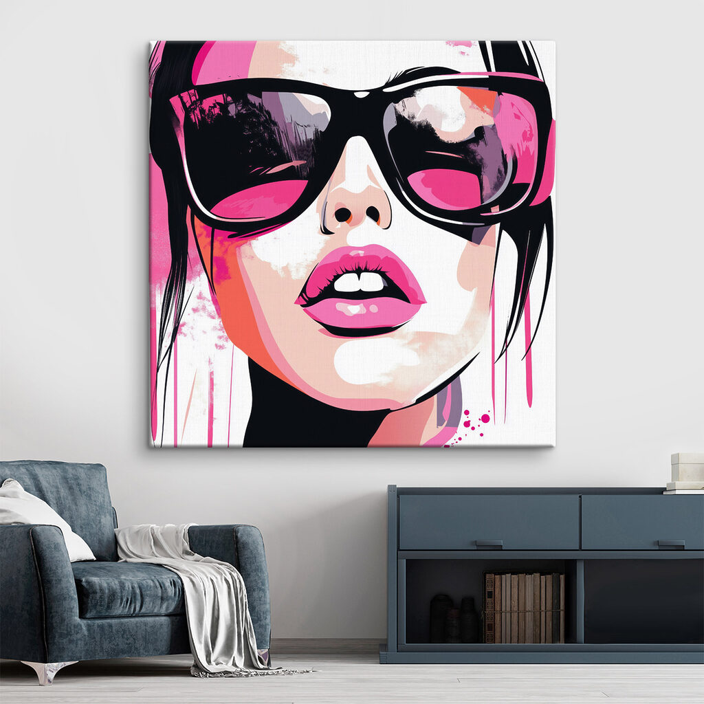 Różowy pop-art w okularach — wnętrze 1