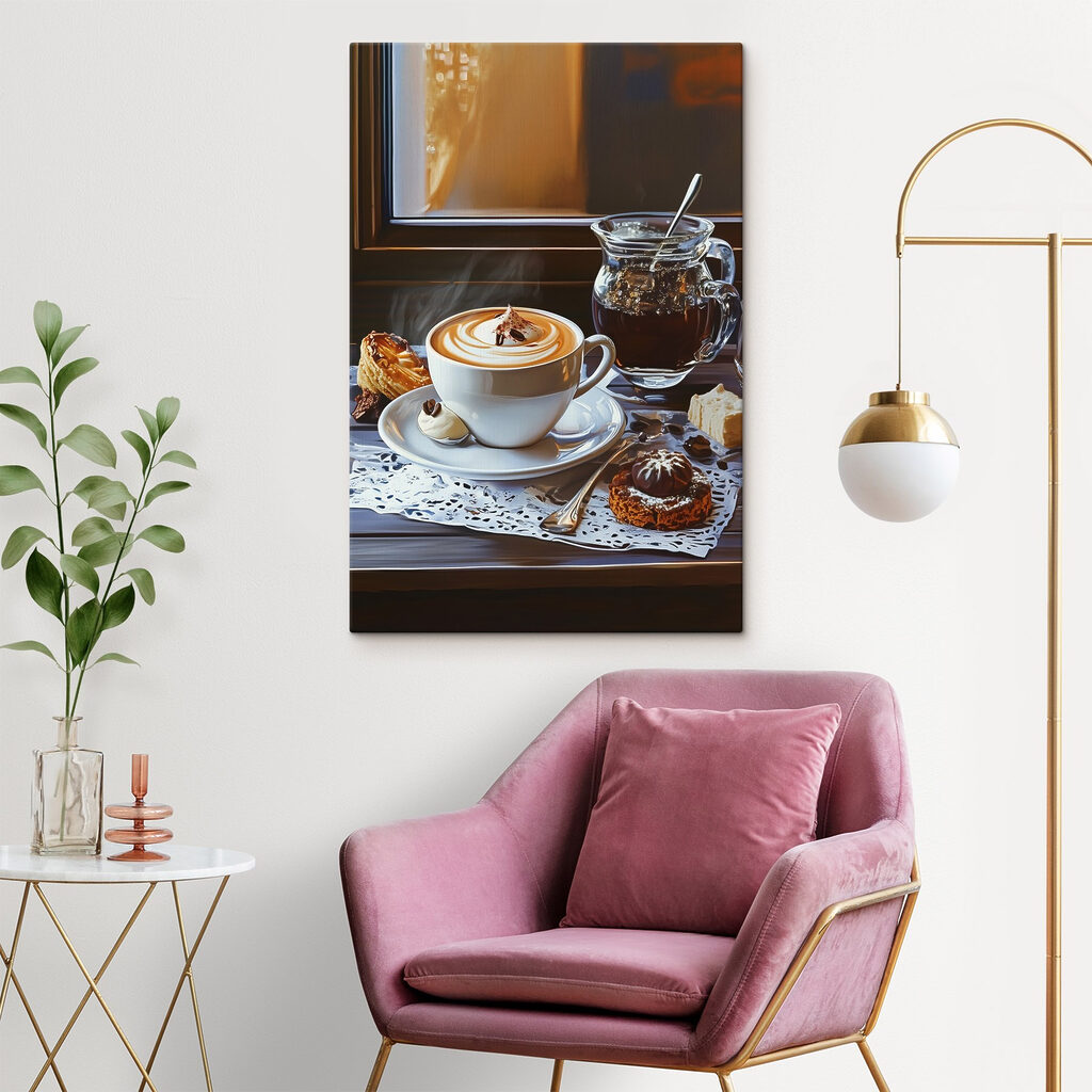 Cappuccino przy oknie — wnętrze 1