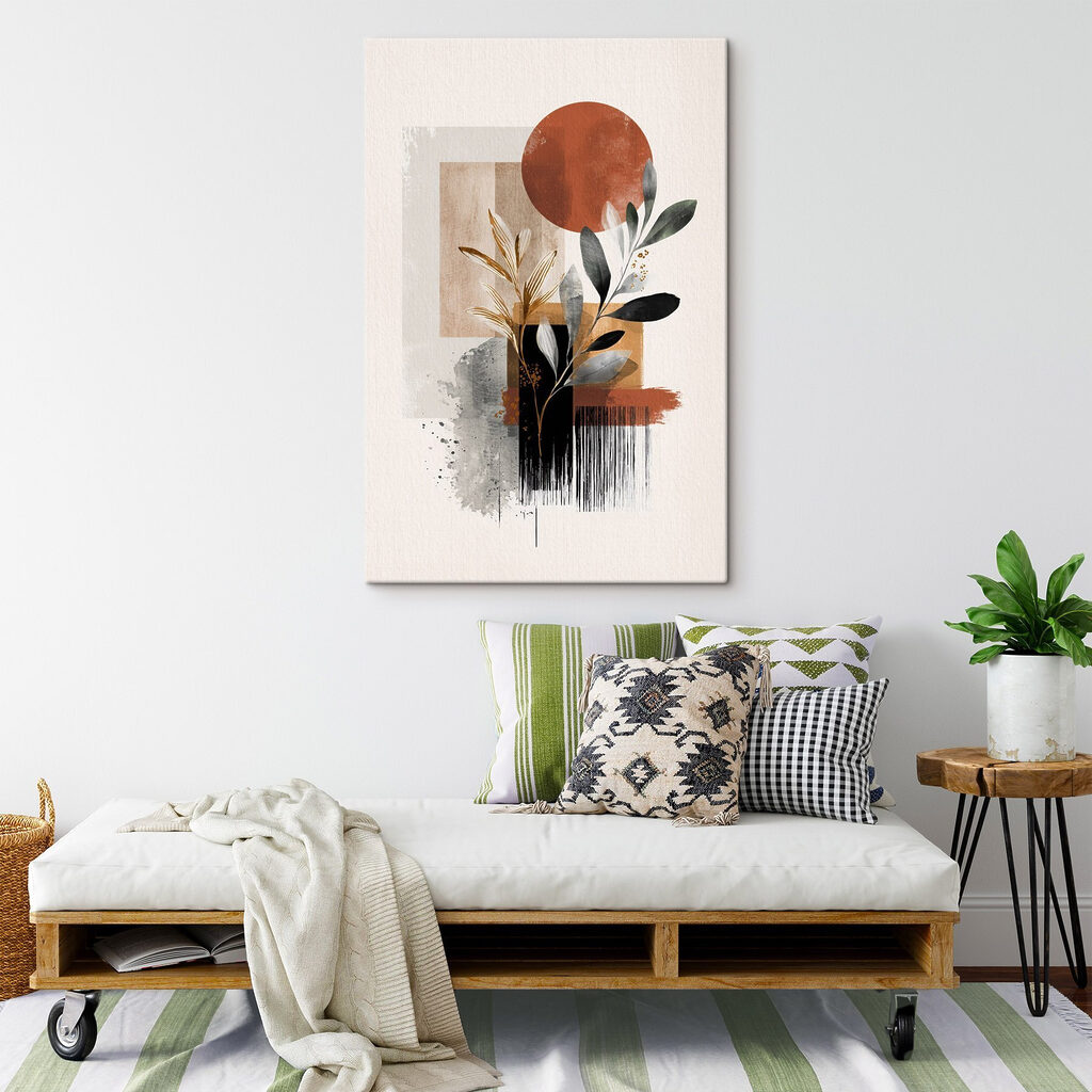 Łodyga przed rdzawym słońcem we wnętrzu