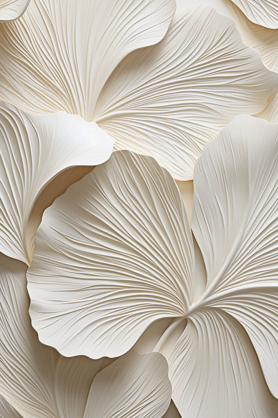 Białe ginkgo na piasku — cały wzór